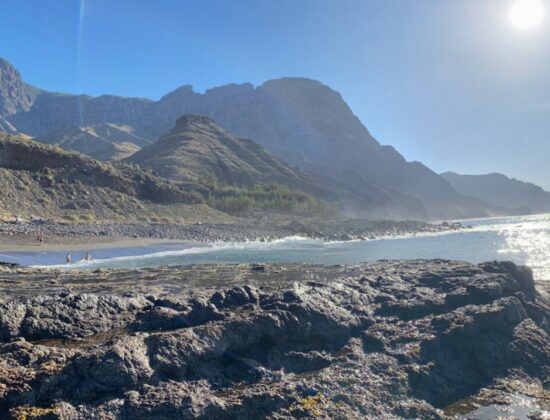 Nude beach at Guayedra beach, Agaete, Gran Canaria